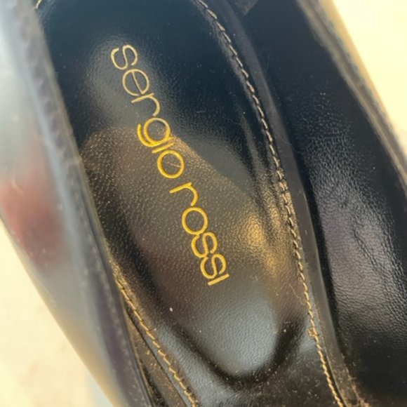 Sergio Rossi Vero Cuoio Peep toe Black Stilettos, New - Picture 5 of 10